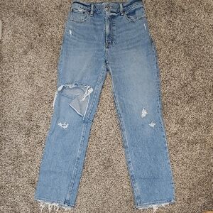 Women's Distressed Blue Jeans